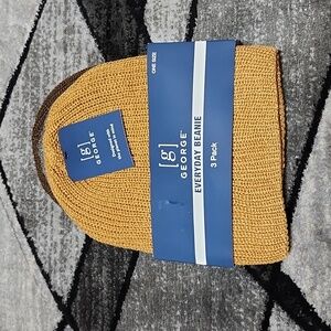 GEORGE 3-PACK KNIT EVERYDAY BEANIE CAP HAT